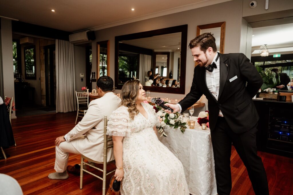 Nathan Cassar entertaining the wedding couple at their cultural wedding