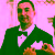 Man in tuxedo having pocket square adjusted