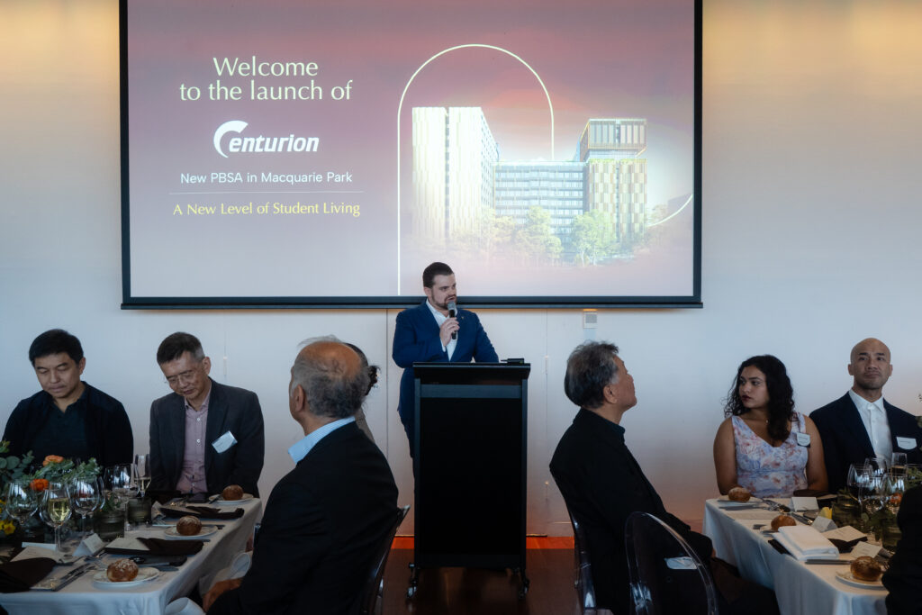 Nathan Cassar, corporate event mc at Centurion student housing launch event